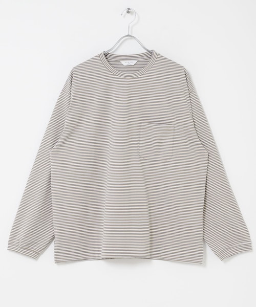 URBAN RESEARCH DOORS(アーバンリサーチドアーズ)の「STILL BY HAND STRIPED LONG SLEEVE(Tシャツ/カットソー・メンズ・BEG×WHT/GRY×BLK/BLK×WHT・46/48/50)」の1枚目の写真