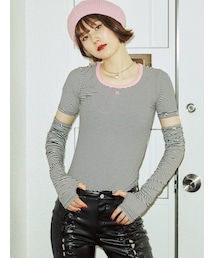 jouetie | Uネックフィットトップス(Tシャツ/カットソー)