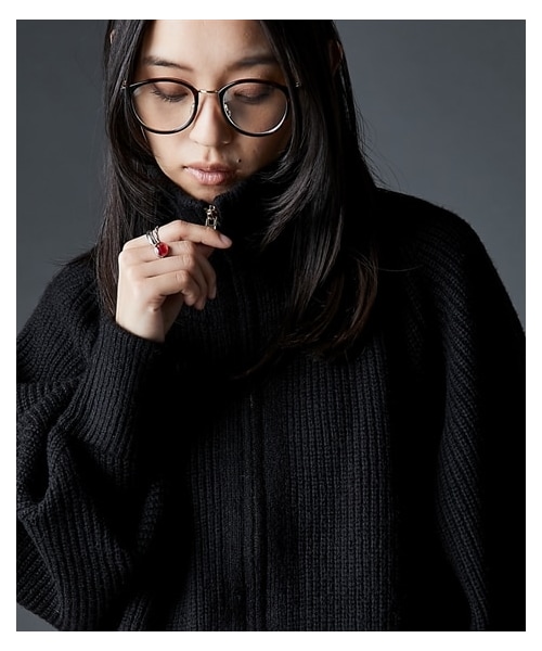 nissen（ニッセン）の「ハイネックジップアップニット＜大きいサイズ有