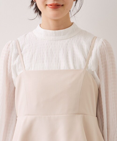 VIS（ビス）の「【WEB限定】美easyコンフォートツイルペプラム切替キャミワンピース/イージーケア・UVケア（ワンピース・レディース・グレー/ベージュ/ネイビー・F）」の20枚目の写真