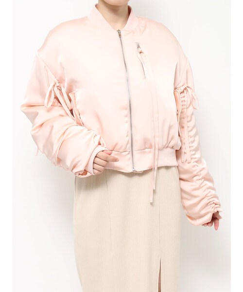EATME（イートミー）の「リボンスリーブブルゾン（ブルゾン・レディース・アイボリー/ブラック/ピンク/アイスブルー・F）」の8枚目の写真