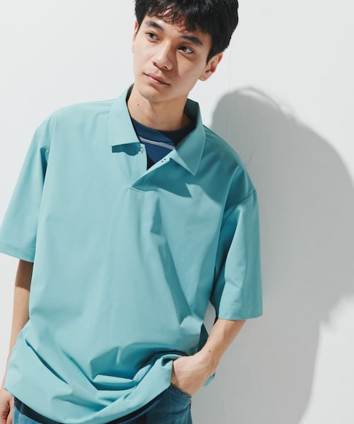 URBAN RESEARCH DOORS（アーバンリサーチドアーズ）の「『UR TECH』サマシェア ポロシャツ（ポロシャツ・メンズ・CHARCOAL/L.BLUE/BLACK・M/L/XL）」の3枚目の写真