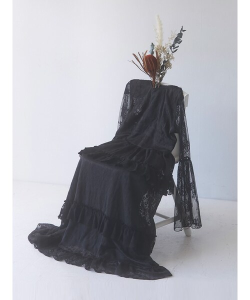 merry jenny（メリージェニー）の「lace lace frill dress（ドレス・レディース・オフホワイト/ブラック・F）」の11枚目の写真