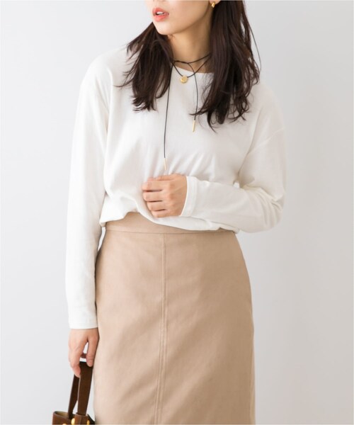 URBAN RESEARCH ROSSO（アーバンリサーチロッソ）の「F by ROSSO　ソフトウォームオーバーロンTEE（Tシャツ/カットソー・レディース・OFF WHITE/BLACK/G/MOCHA・Free）」の6枚目の写真