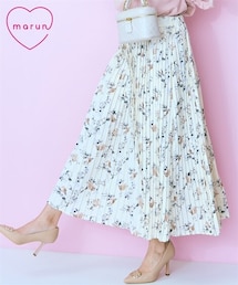 marun | ＜大きいサイズ＞花柄プリーツスカート marun(スカート)