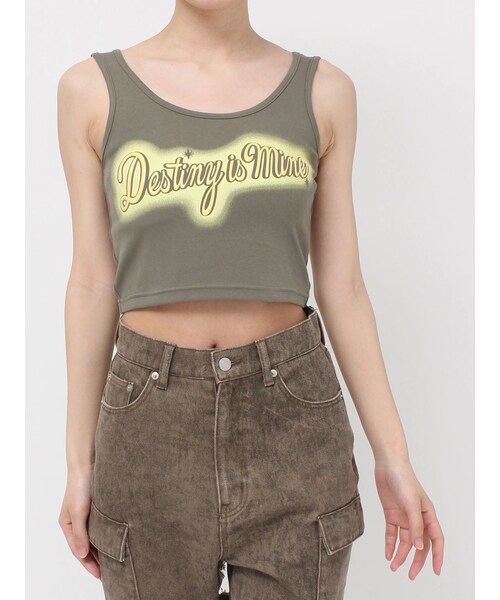 EVRIS（エヴリス）の「スプレーグラフィックタンクトップ（タンクトップ・レディース・ホワイト/グレー/カーキ・F）」の8枚目の写真