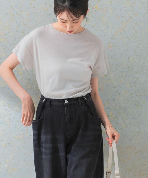 URBAN RESEARCH ROSSO（アーバンリサーチロッソ）の「シアーフライスTシャツ（Tシャツ/カットソー・レディース・L.GREIGE/D.NAVY・FREE）」の8枚目の写真