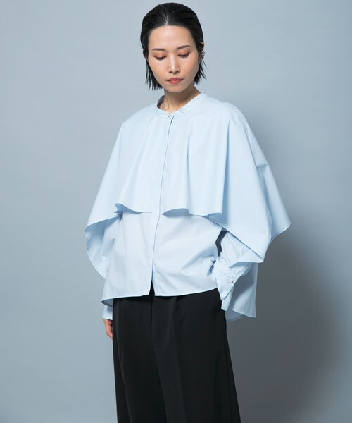 URBAN RESEARCH ROSSO（アーバンリサーチロッソ）の「『別注』CHIGNON×ROSSO　ラッフルシャツブラウス（シャツ/ブラウス・レディース・OWHITE/LBLUE・Free）」の13枚目の写真