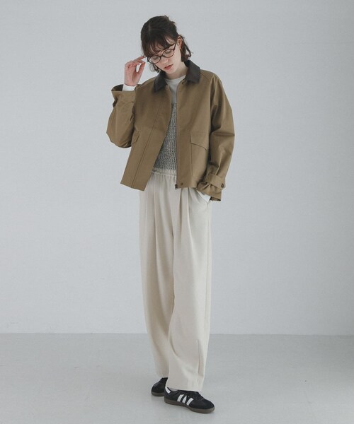 URBAN RESEARCH Sonny Label（アーバンリサーチサニーレーベル）の「異素材衿ショートジャケット（テーラードジャケット・レディース・ベージュ/エクリュ・Free）」の18枚目の写真