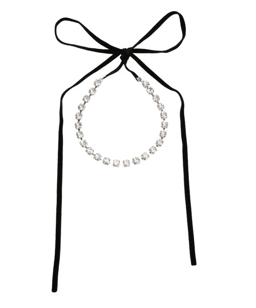 CONNIIEACCESSORI リボン ビジュー チョーカー ネックレス ビジュー 