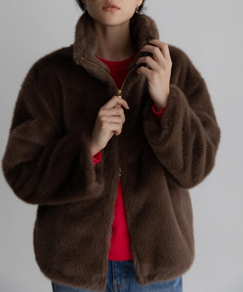 URBAN RESEARCH Sonny Label（アーバンリサーチサニーレーベル）の「フェイクファースタンドブルゾン（ブルゾン・レディース・アッシュグレー/ブラウン・Free）」の19枚目の写真