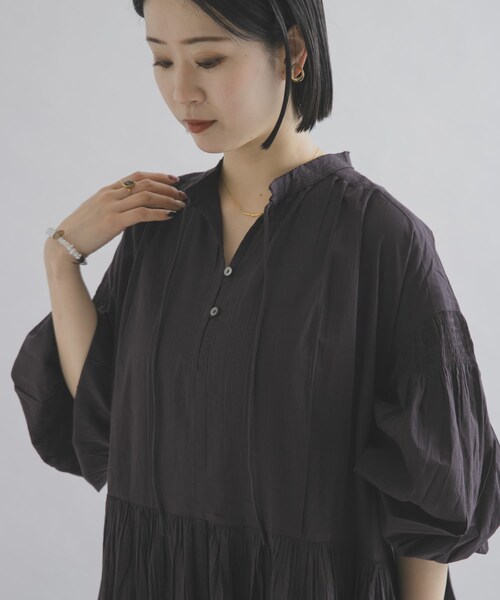 THE GOODLAND MARKET（ザグッドランドマーケット）の「FANAKA　ロングドレス（ワンピース・レディース・OFF WHITE/BLACK/BLUE・Free）」の14枚目の写真