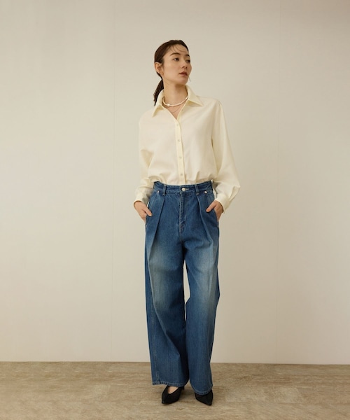 ROPE'（ロペ）の「ファンクションオーバーシャツ（シャツ/ブラウス・レディース・ホワイト/オレンジ・F）」の4枚目の写真