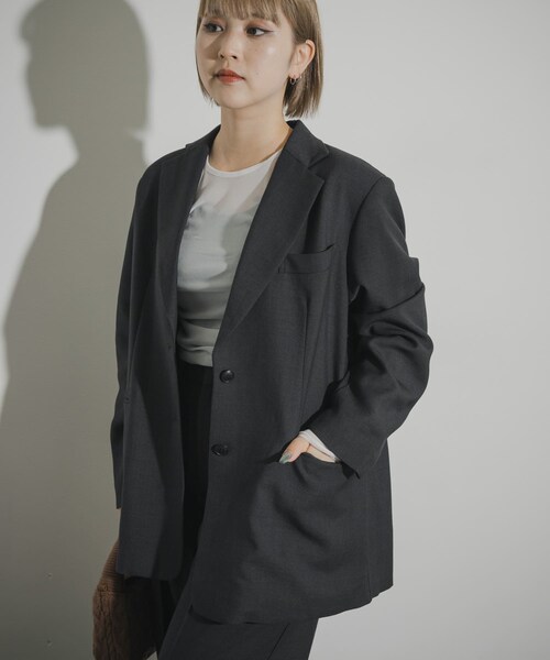 THE GOODLAND MARKET（ザグッドランドマーケット）の「cwtch　WOOL TAILOR JACKET（その他アウター・レディース・GRAY/CHARCOAL・Free）」の20枚目の写真