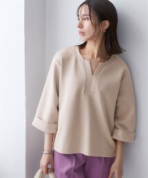 nissen | なめらかポンチ　7分袖カフタンプルオーバー(Tシャツ/カットソー)