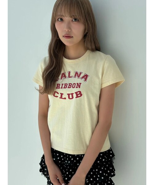 CALNAMUR（カルナムール）の「リボンクラブTシャツ（Tシャツ/カットソー・レディース・ホワイト/グレー/レッド/ピンク/イエロー/ブラウン・F）」の6枚目の写真