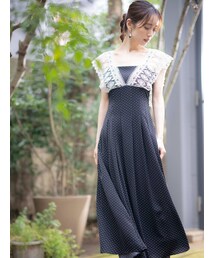 MERCURYDUO | レースラッフルロングドレス(ワンピース)