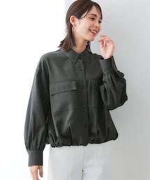 7days Life Styling | ウール調裾スピンドルシャツ（しわになりにくい・洗濯機OK）<大きいサイズ有>(シャツ/ブラウス)