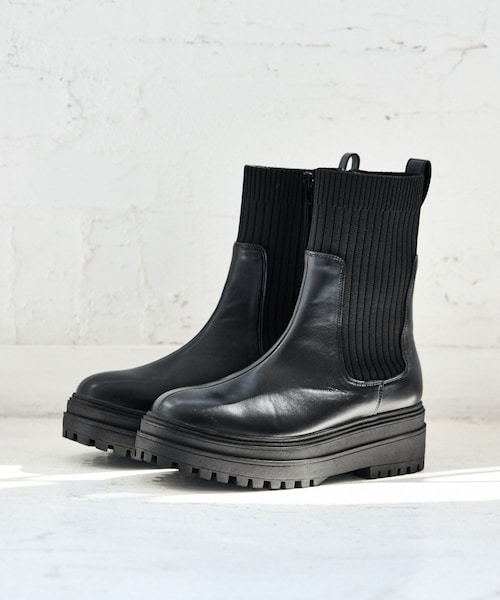 VIS(ビス)の「タンクソールサイドニットブーツ(ブーツ・レディース・ブラック/ブラウン・L/M/S)」の11枚目の写真
