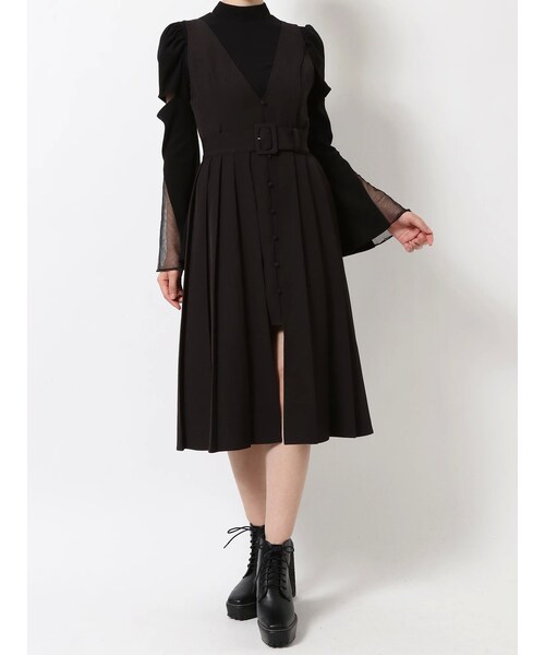 EATME（イートミー）の「2WAYラップジャンスカ（ジャンパースカート・レディース・グレー/ブラック/ミックス・S/M）」の12枚目の写真