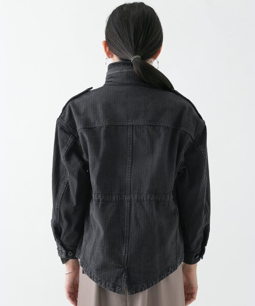 URBAN RESEARCH（アーバンリサーチ）の「WORK NOT WORK　フェードヘリンボンフィッシュテールジャケット（ミリタリージャケット・レディース・BLACK/NAVY・1/2）」の10枚目の写真