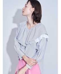 ELENDEEK | ASYME FLARE&PLEATS NC BL(シャツ/ブラウス)