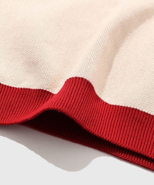 ADAM ET ROPE'（アダムエロペ）の「【WALK IN PARIS/ウォーク イン パリス】Sleeveless red knit sweater（ベスト・メンズ・ホワイト系・L/M）」の9枚目の写真