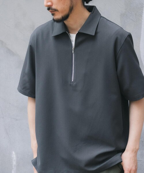 ITEMS URBANRESEARCH（アイテムズ アーバンリサーチ）の「冷感+速乾TRストレッチハーフZIP プルオーバー（シャツ/ブラウス・メンズ・CHARCOAL/BEIGE/BLUE/GREEN・M/L）」の9枚目の写真