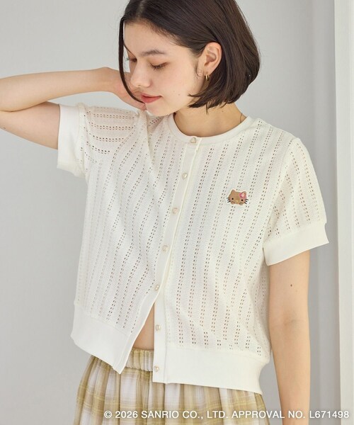 ROPE' PICNIC(ロペピクニック)の「【サンリオキャラクターズ×ROPE' PICNIC】日焼けデザイン 透かしカットソーカーディガン(カーディガン/ボレロ・レディース・ホワイト系/ブルー系/イエロー・F)」の17枚目の写真