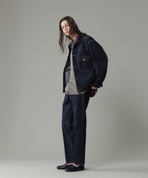 ADAM ET ROPE'(アダムエロペ)の「スリム テーパード デニムパンツ(デニムパンツ・メンズ・ブラック系/ネイビー・L/M/S)」の22枚目の写真