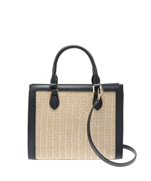 RUNWAY channel SELECTION(ランウェイチャンネルセレクション)の「【dazzlin】雑材/スムース フラワー柄プリント2wayスクエアハンドバッグ(ハンドバッグ・レディース・ブラック/ベージュ・F)」の11枚目の写真