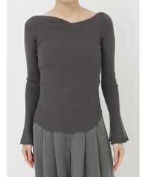 LAGUNAMOON | アシンメトリードレープフレアスリーブニット(ニット/セーター)