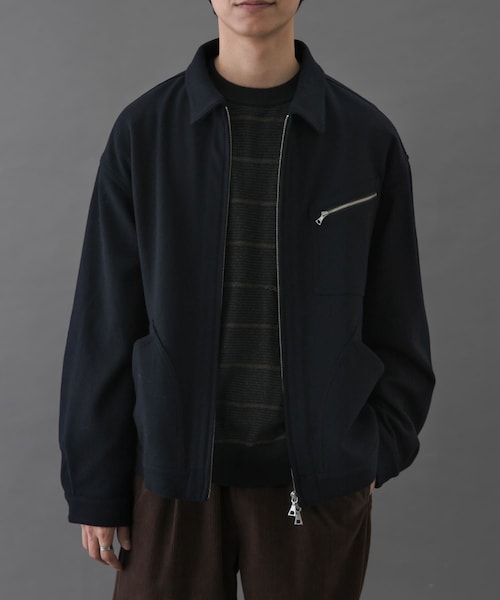 URBAN RESEARCH DOORS(アーバンリサーチドアーズ)の「FORK&SPOON ウールショートブルゾン(ブルゾン・メンズ・NAVY/CHARCOAL/BROWN・4/5)」の4枚目の写真