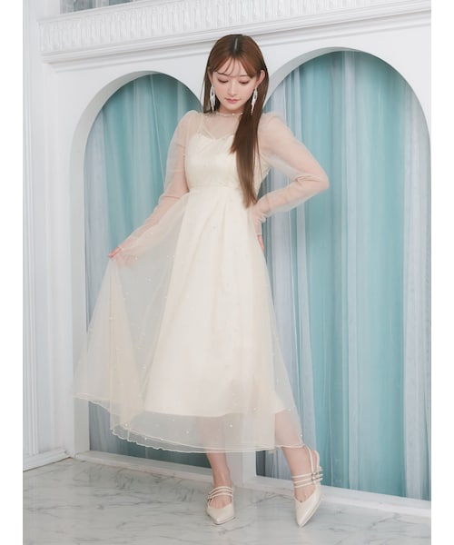 EATME（イートミー）の「ビジューチュールワンピース（ドレス・レディース・アイボリー/ブラック/レッド・S/M）」の5枚目の写真