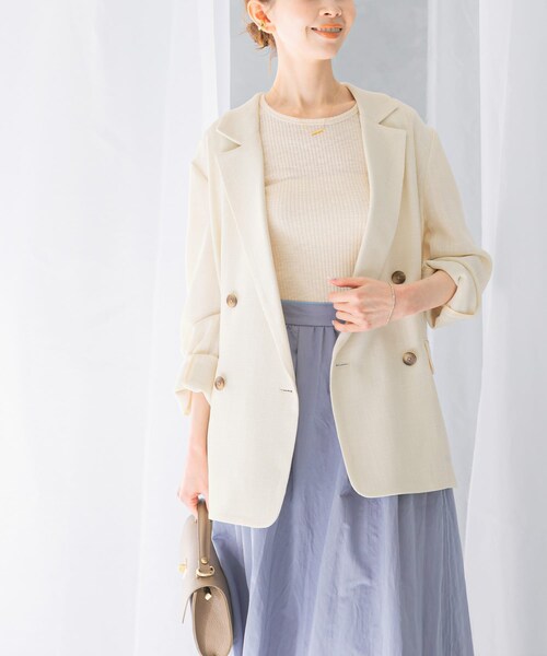 URBAN RESEARCH ROSSO（アーバンリサーチロッソ）の「カラミダブルジャケット（テーラードジャケット・レディース・black×off/beige×off・36/38）」の10枚目の写真