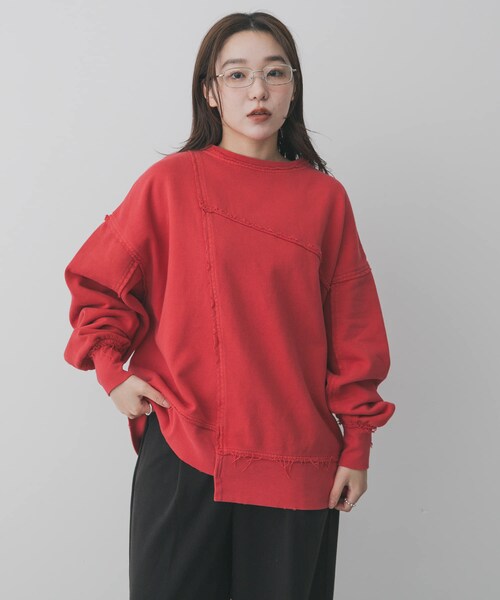 SENSE OF PLACE by URBAN RESEARCH（センスオブプレイスバイアーバンリサーチ）の「キリカエピグメントルーズスウェット（スウェット・レディース・CHARCOAL/RED/BROWN・One）」の11枚目の写真