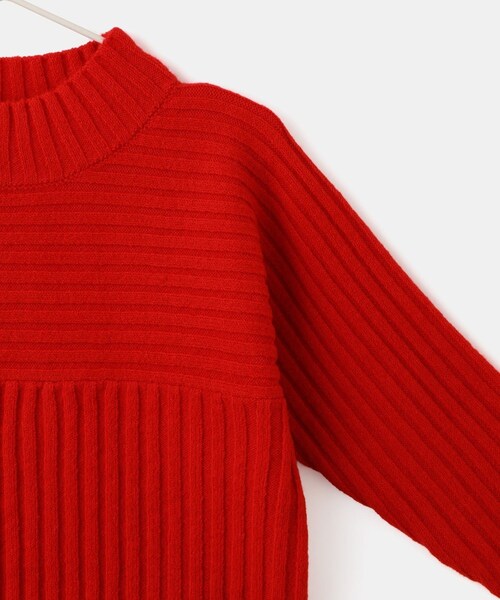 ROPE' PICNIC(ロペピクニック)の「【KIDS/キッズ】もちもちリブ切り替えニットプルオーバー/イージーケア・リンクコーデ(ニット/セーター・キッズ・グレー/オフホワイト/サックス/レッド・120/130/140/150)」の21枚目の写真