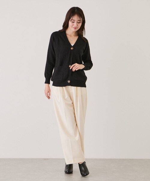 Jayro（ジャイロ）の「カラーVネックカーディガン（カーディガン/ボレロ・レディース・ブラック/グレー/ホワイト系/ベージュ/グリーン/キミドリ/カーキ/ブルー系/レッド/オレンジ・F）」の14枚目の写真