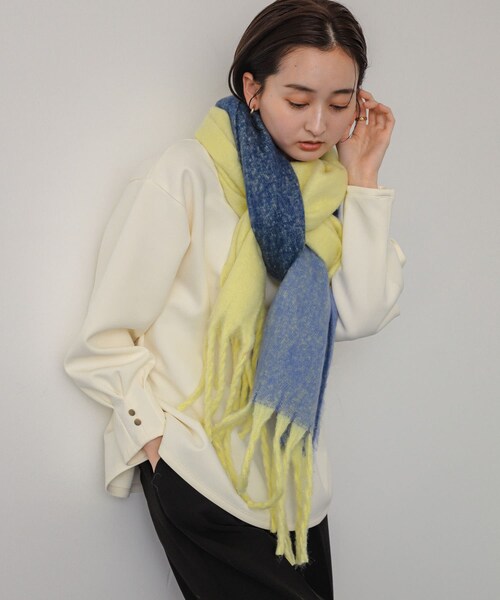 SENSE OF PLACE by URBAN RESEARCH（センスオブプレイスバイアーバンリサーチ）の「『一部WEB限定カラー』パネルボーダーストール（マフラー・レディース・RED/GREEN/YELLOW/ORANGE・one）」の19枚目の写真