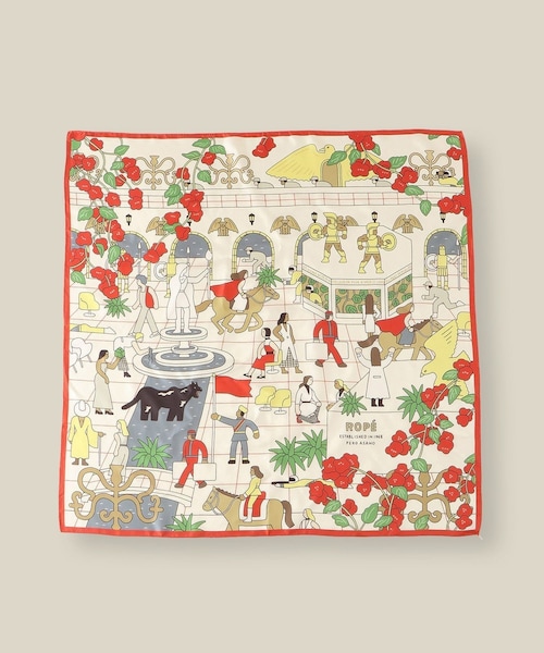 ROPE'(ロペ)の「【4 ARTIST for ROPE'】コラボ シルクスカーフ/Lサイズ(バンダナ/スカーフ・レディース・ダークグリーン/サックス/レッド/ピンク・F)」の16枚目の写真