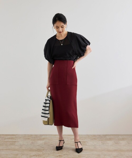 ROPE'（ロペ）の「【洗える】コットンシルクブラウス/セットアップ対応（シャツ/ブラウス・レディース・ブラック/ターコイズ・F）」の11枚目の写真