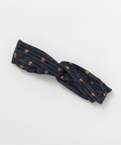 SMELLY（スメリー）の「ドットベロアターバン∴（ヘアバンド・レディース・NVY/GRN・-）」の3枚目の写真