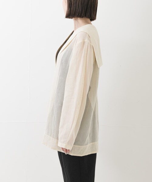URBAN RESEARCH(アーバンリサーチ)の「new basic SHEER VOILE SAILOR SHIRTS(シャツ/ブラウス・レディース・BLACK/IVORY・Free)」の9枚目の写真