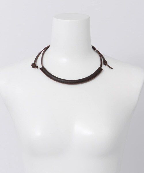KBF（ケイビーエフ）の「レザーチョーカー（ネックレス・レディース・D/BROWN/BEIGE・One）」の4枚目の写真