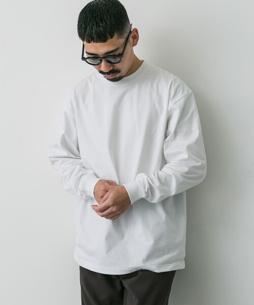 URBAN RESEARCH DOORS（アーバンリサーチドアーズ）の「『別注』HANES×DOORS　BEEFY-T DOORS FIT LONG-SLEEVE（Tシャツ/カットソー・メンズ・ホワイト/グレー/ダークグレー/ブラック/ネイビー・M/L/XL/XXL）」の13枚目の写真