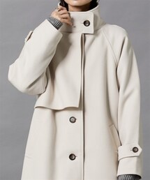 nissen | スタンドカラーケープコート(ノーカラーコート)