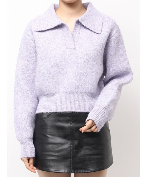 GYDA（ジェイダ）の「skipperニットトップス（ニット/セーター・レディース・グレー/パープル/ミックス/ダークミックス・F）」の3枚目の写真