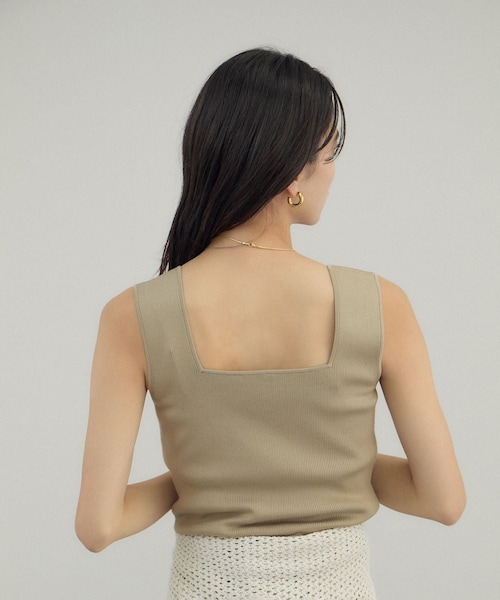 ADAM ET ROPE'（アダムエロペ）の「シルクリブタンクトップ（タンクトップ・レディース・ブラック/オフホワイト/ベージュ・F）」の14枚目の写真
