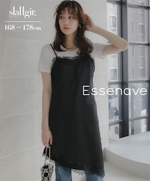 nissen | 高身長 サテンレースアシメキャミソールチュニック(トールサイズ)Essenave(チュニック)