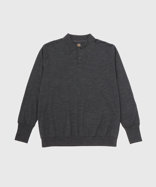 ADAM ET ROPE'(アダムエロペ)の「【BATONER for WILD LIFE TAILOR】WOOL 天竺LS ニットポロ(ポロシャツ・メンズ・ブラック系・2/3/4)」の9枚目の写真